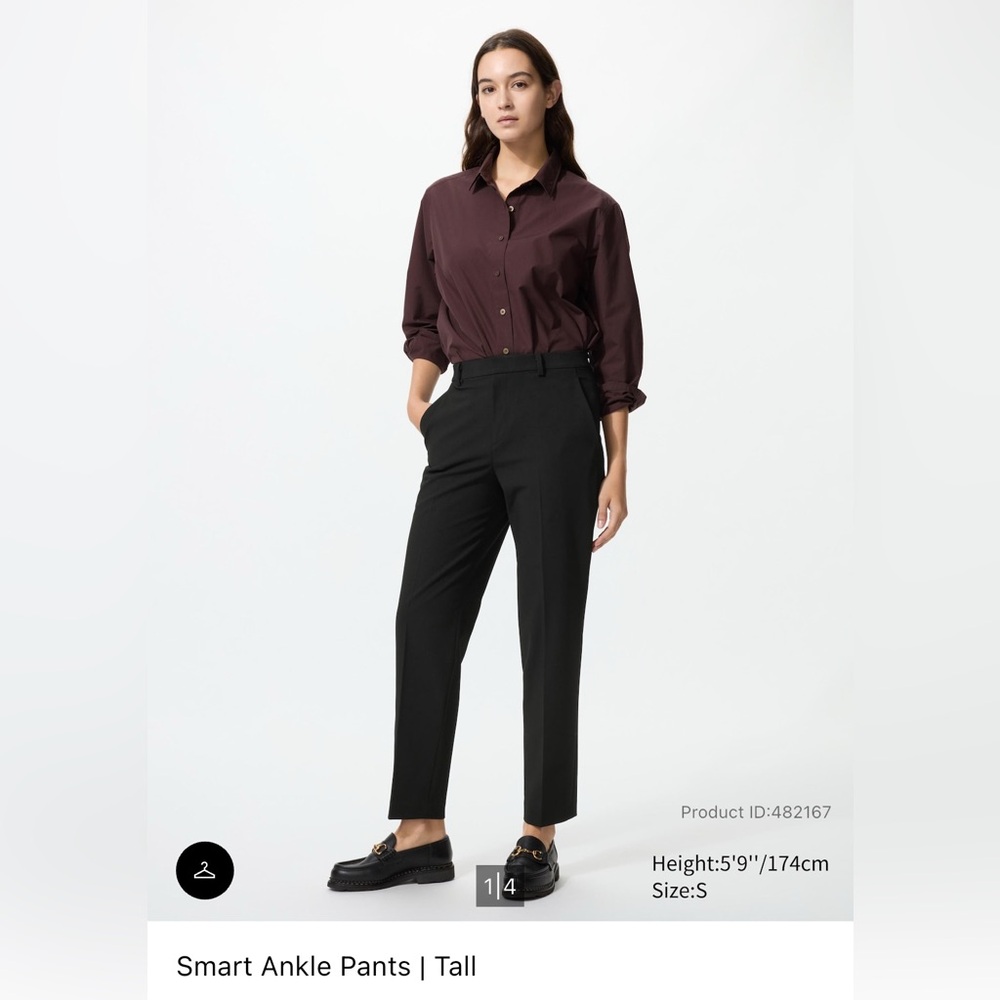 Uniqlo Women's Black Straight Leg Pants S Tall
